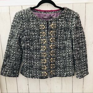 BODEN Embellished Tweed Blazer